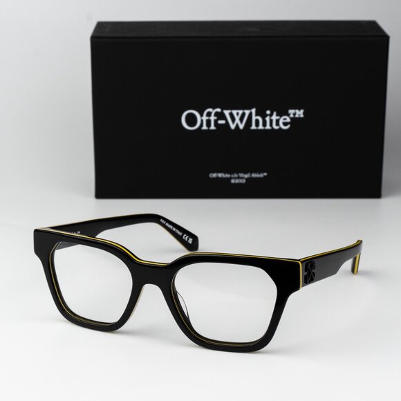 Off-White STYLE 7P Women Eyeglasses Black Yellow Square OERJ07P STYLE 7P 1300 - Picture 2 of 12